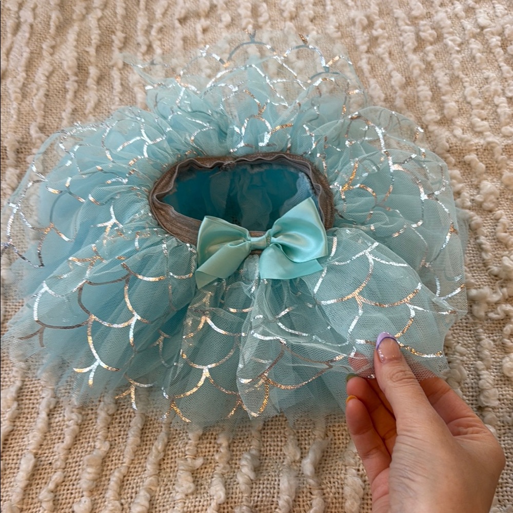 Aqua and Silver Kids Tutu Skirt